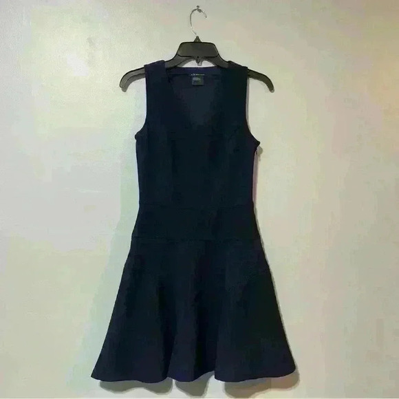 Armani Exchange Women's V Neck Fit And Flare Dress Navy Blue Size 2 - Picture 2 of 10